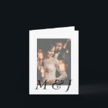Invitation Monogram Photo et Elegant Folded Wedding<br><div class="desc">Invitation photo monogramme blanc mariage moderne avec une typographie élégante.</div>