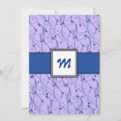 Invitation Monogram Royal Blue Lilac Swirl Wedding (Dos)