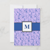 Invitation Monogram Royal Blue Lilac Swirl Wedding RSVP (Dos)