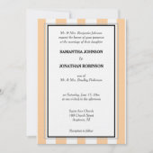 Invitation Monogram Sandy Beach Argent Blanc Rayures de Caban (Devant)