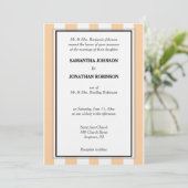Invitation Monogram Sandy Beach Argent Blanc Rayures de Caban (Debout devant)