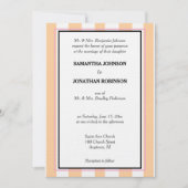 Invitation Monogram Sandy Beach Rose Blanc Rayures de Cabane (Devant)