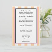 Invitation Monogram Sandy Beach Rose Blanc Rayures de Cabane (Debout devant)