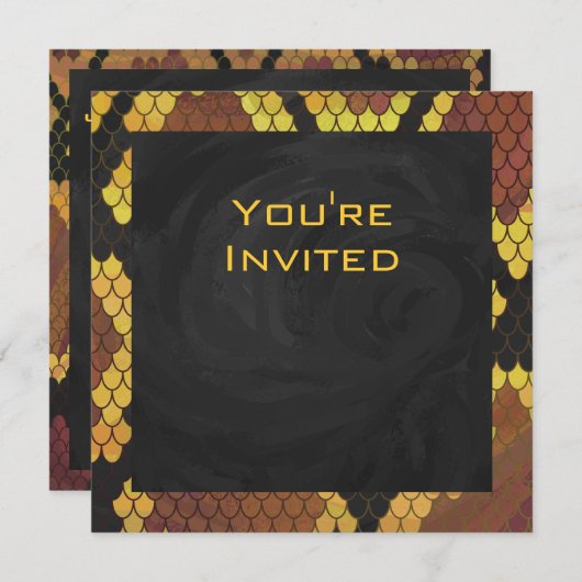 Invitation Monogram Snake Brown et Gold Print (Devant / Derrière)