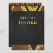 Invitation Monogram Snake Brown et Gold Print (Devant / Derrière)