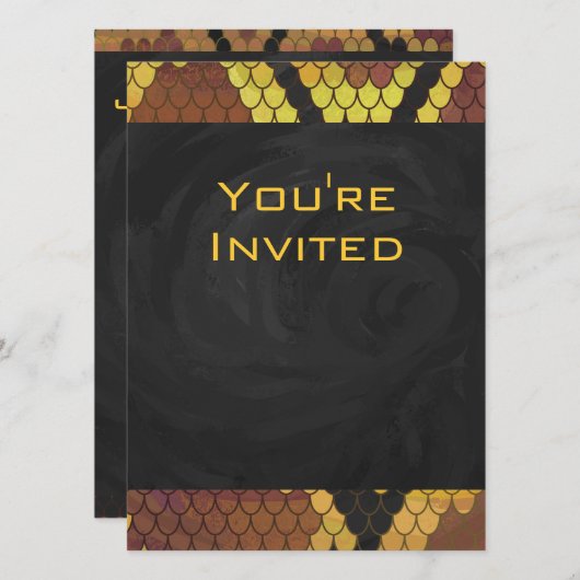 Invitation Monogram Snake Brown et Gold Print (Devant / Derrière)