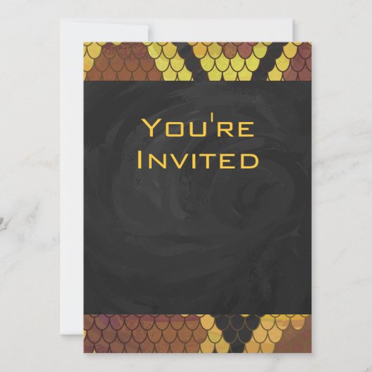 Invitation Monogram Snake Brown et Gold Print (Devant)