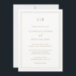 Invitation Monogram Traditional Gold All In One Wedding<br><div class="desc">Classic All In One Wedding Invite dans elegant faux gold with your monogram and wedding details surrounded by a double border. The back has a template that acts as your enclosure card, where you can add your guest details. The font and border colors may be change d to any color...</div>