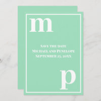 Monogramme à la mode Vert mousse de mer Économisez