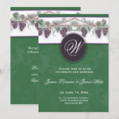Invitation Monogramme à la vigne (Devant / Derrière)
