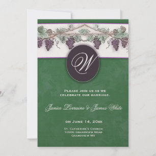 Invitation Monogramme à la vigne