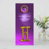 Invitation MONOGRAMME ALEXANDRITE GEMINI, améthyste jaune vif (Debout devant)