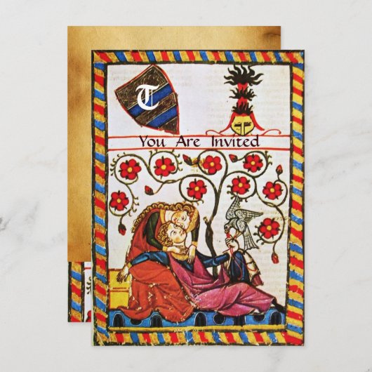 INVITATION MONOGRAMME AMOUR ÉTERNEL (Devant / Derrière)