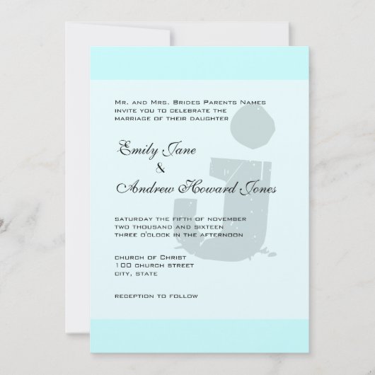 Invitation Monogramme amusant et amusant sur Elegant Silver M (Devant)