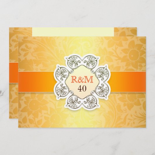 invitation monogramme anniversaire (Devant / Derrière)