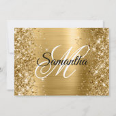 Invitation Monogramme Anniversaire Pailleté Or (Dos)