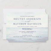 Invitation Monogramme Aquarelle Océan Ancre nautique Mariage (Devant)