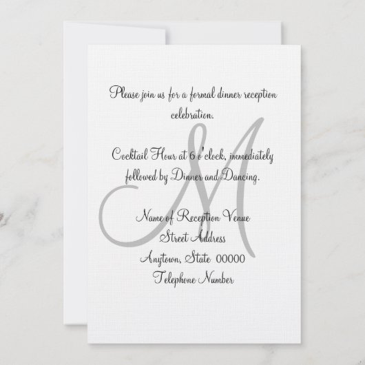 Invitation Monogramme Aquarelle rose Jaune Bleu Réception (Dos)