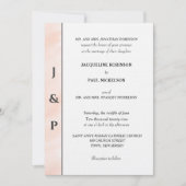 Invitation Monogramme aquarelle rose minimaliste  (Devant)