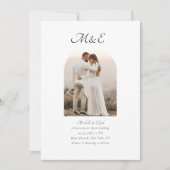 Invitation Monogramme Arc romantique Photo Mariage élégant (Devant)