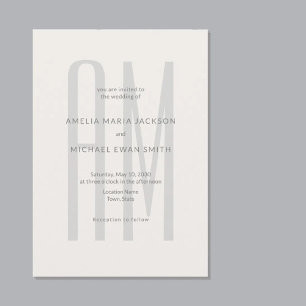 Invitation Monogramme Architectural Minimaliste