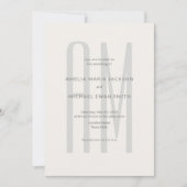Invitation Monogramme Architectural Minimaliste (Devant)