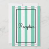 Invitation Monogramme argenté bandes vertes et blanches de ré (Devant)