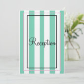 Invitation Monogramme argenté bandes vertes et blanches de ré (Debout devant)
