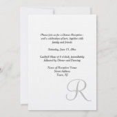 Invitation Monogramme argenté bandes vertes et blanches de ré (Dos)
