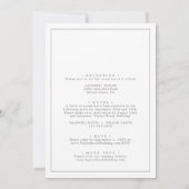 Invitation Monogramme argenté romantique Mariage double face (Dos)