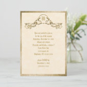 Invitation Monogramme au Relief Doré (Debout devant)