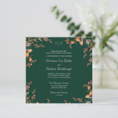 Invitation Monogramme Autumn Acorn Mariage À feuillage persis (Debout devant)