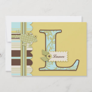 Invitation Monogramme avec grenouille et Baby shower d'impres