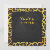 Invitation Monogramme avec léopard Brown et jaune (Devant)