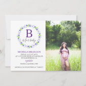 Invitation Monogramme B est pour la photo de Baby Shower (Devant)