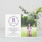 Invitation Monogramme B est pour la photo de Baby Shower (Debout devant)
