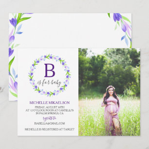 Invitation Monogramme B est pour la photo de Baby Shower