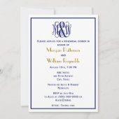 Invitation Monogramme B&G Navy écriture Vine Mariage DIY BG R (Devant)