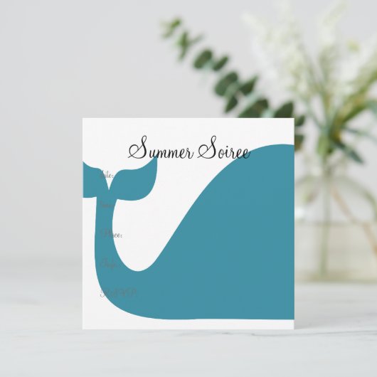 Invitation Monogramme baleine (Debout devant)