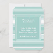 Invitation Monogramme bandes vert menthe (Dos)