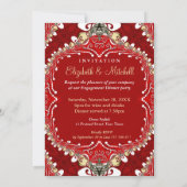 Invitation Monogramme Batik rouge Mariage 5X7 (Dos)