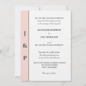 Invitation Monogramme blanc blush minimaliste (Devant)