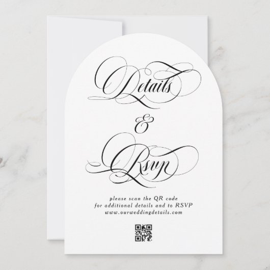 Invitation Monogramme blanc et noir tout en un Mariage (Dos)