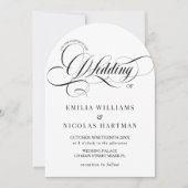 Invitation Monogramme blanc et noir tout en un Mariage (Devant)
