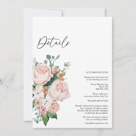 Invitation Monogramme blanc flou tout en un Mariage (Dos)