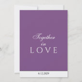 Invitation Monogramme blanc violet poussiéreux minimaliste (Dos)