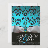 INVITATION MONOGRAMME BLEU BLEU BLEU BLEU RIBBON AQUA (Devant)