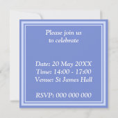 Invitation Monogramme bleu cercles motif (Dos)