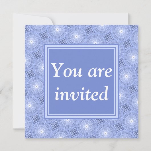 Invitation Monogramme bleu cercles motif (Devant)