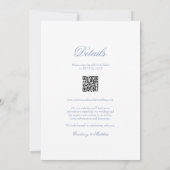Invitation Monogramme Bleu Dusty, couronne Botanique Tout en  (Dos)